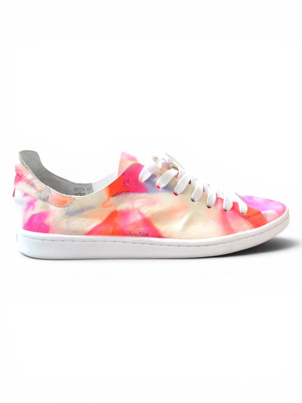 Schutz Ofelia Watercolor Sneakers in Peach, Pink, and Blue